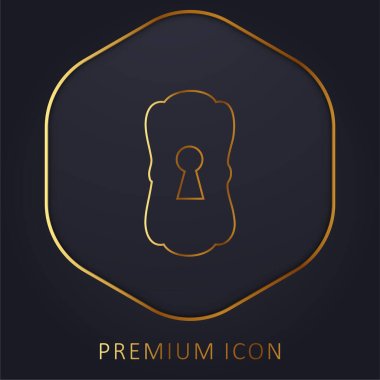 Big Keyhole Black Shape golden line premium logo or icon clipart