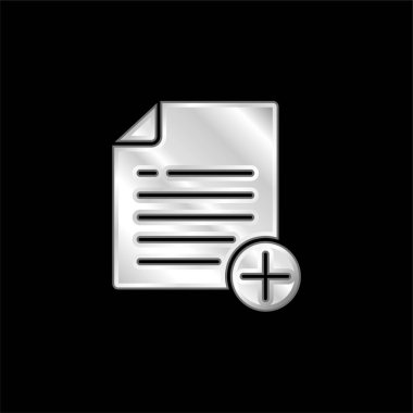 Dosya gümüş kaplamalı metalik simge ekle