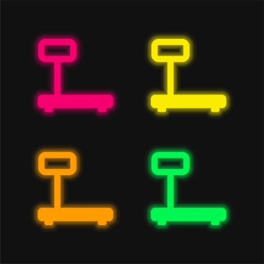 Big Scale four color glowing neon vector icon