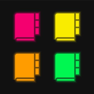 Gündem dört renk parlayan neon vektör simgesi