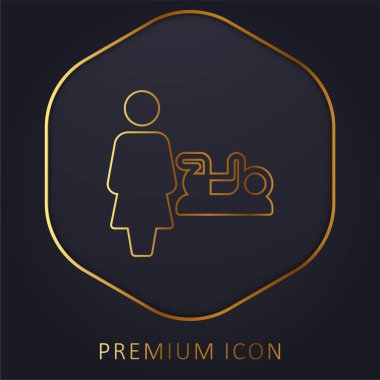 Baby Change golden line premium logo or icon