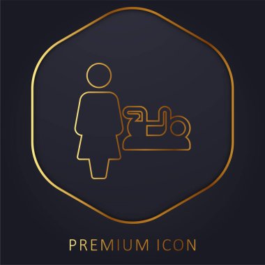 Baby Change golden line premium logo or icon clipart