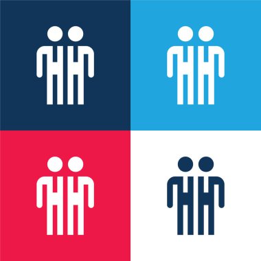 Attendees blue and red four color minimal icon set
