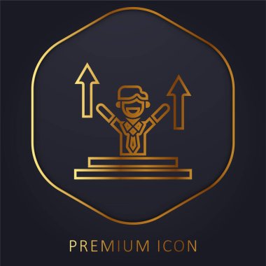 Advance golden line premium logo or icon