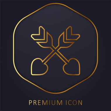 Oklar altın çizgi premium logo veya simge