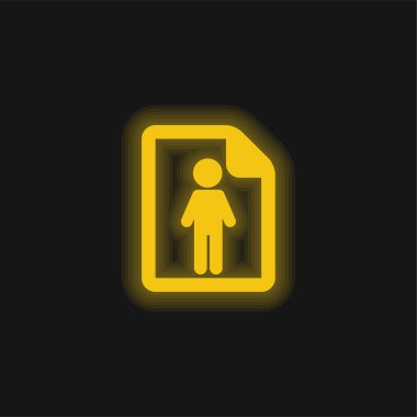 About Successful Man yellow glowing neon icon