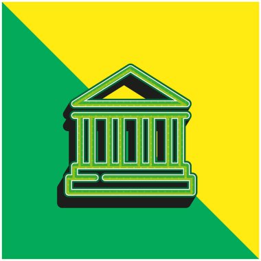 Yeşil ve sarı renkli modern 3d vektör simgesi logosu