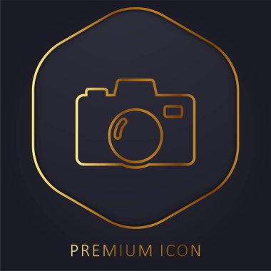 Big Camera golden line premium logo or icon