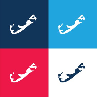 Bermuda blue and red four color minimal icon set