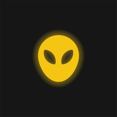 Uzaylı sarı parlak neon simgesi