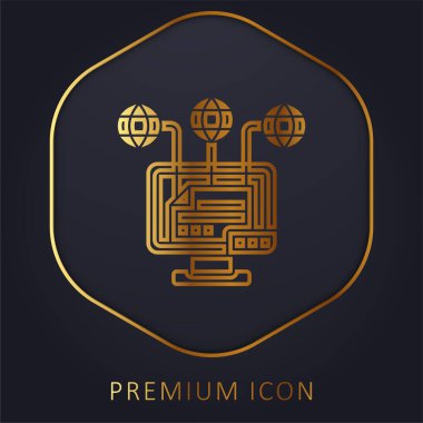 Attribution golden line premium logo or icon clipart