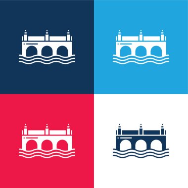 Köprü mavi ve kırmızı dört renk en küçük simge kümesi