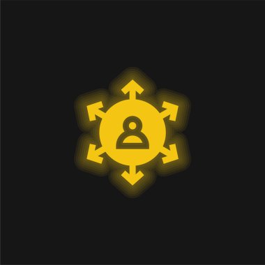 Bağ Pazarlama sarı parlak neon simgesi