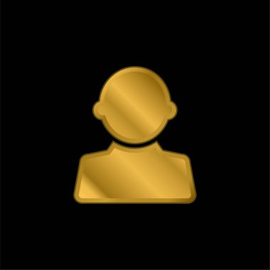 Black User Male Shape gold plated metalic icon or logo vector