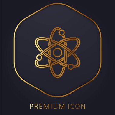 Atom altın çizgisi prim logosu veya simgesi
