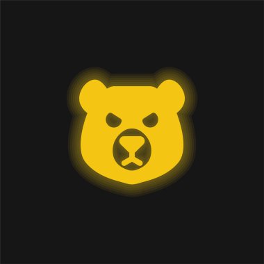 Ayı Başı sarı parlak neon simgesi
