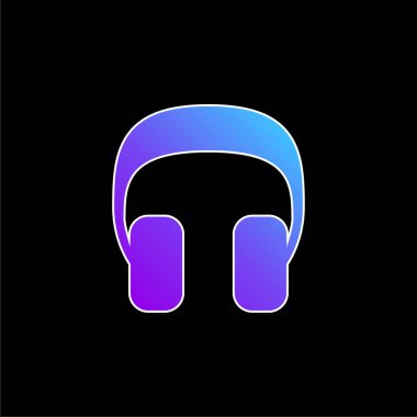 Büyük kulaklıklar mavi eğimli vektör simgesi