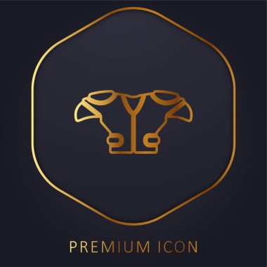 American Football Player Black T Shirt Cloth golden line premium logo or icon