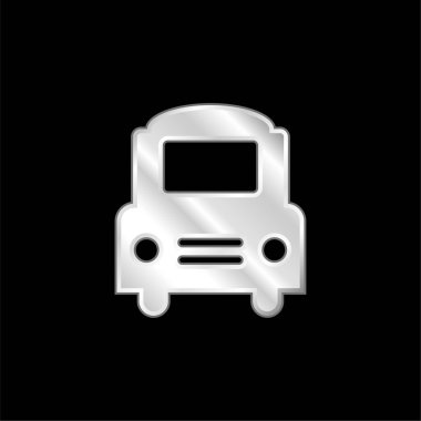 Big Bus Frontal silver plated metallic icon clipart