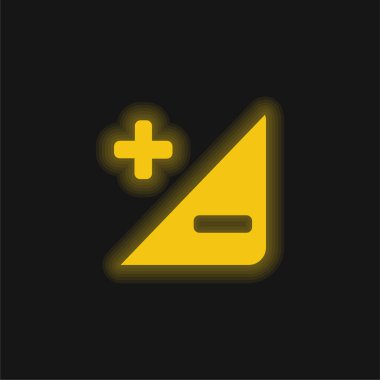 Adjustment Button yellow glowing neon icon