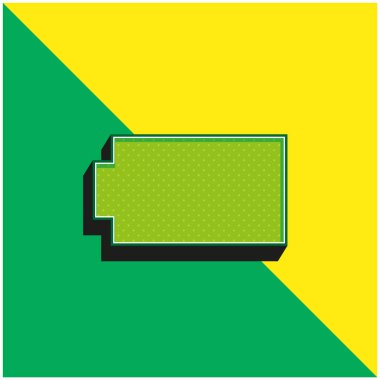 Battery Black Silhouette Shape Green and yellow modern 3d vector icon logo