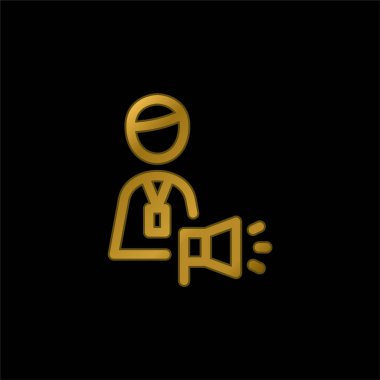 Advertising Agency Account Executive gold plated metalic icon or logo vector