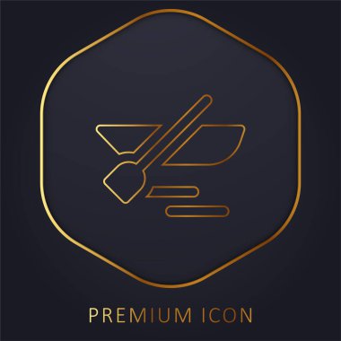 Tekne altın çizgisi prim logosu veya simgesi