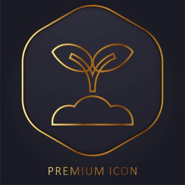 Tarım altın çizgisi prim logosu veya simgesi