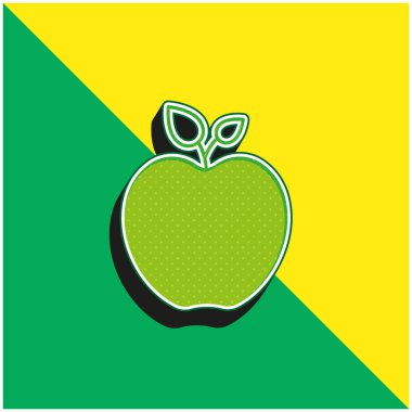 Apple Green ve sarı modern 3d vektör simgesi logosu