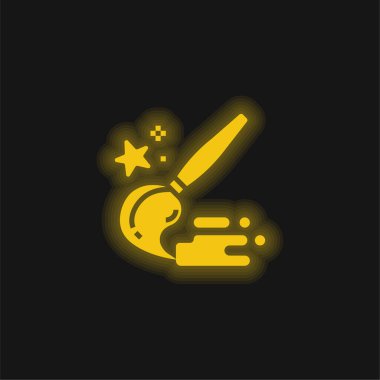 Sanat eseri sarı parlak neon simgesi