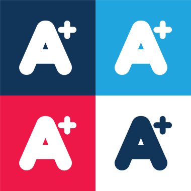A + Mark mavi ve kırmızı dört renk minimal simgesi