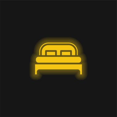 Yatak sarısı parlak neon simgesi