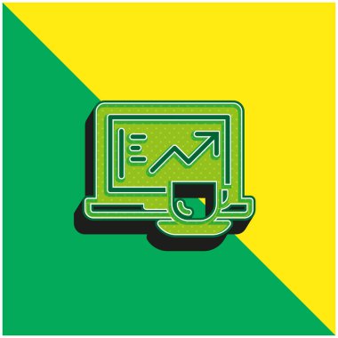 Analizler yeşil ve sarı modern 3d vektör simgesi logosu