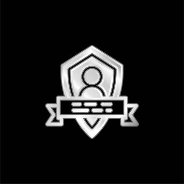 Badges silver plated metallic icon