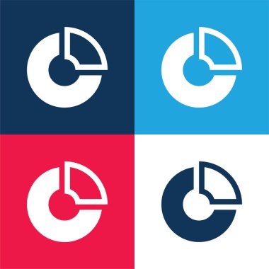 Analitik mavi ve kırmızı dört renk minimal simge kümesi