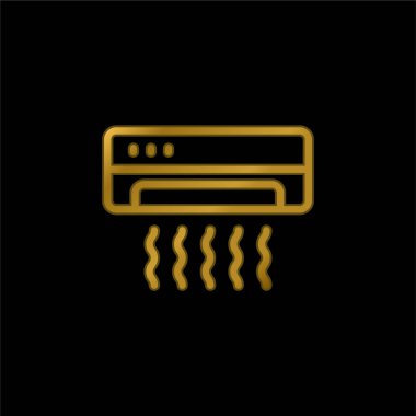 Klima altın kaplama metalik simge veya logo vektörü