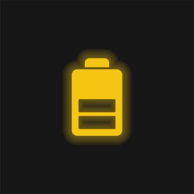 Pil sarısı parlak neon simgesi