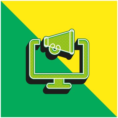 Reklam Yeşil ve Sarı Modern 3D vektör simgesi logosu