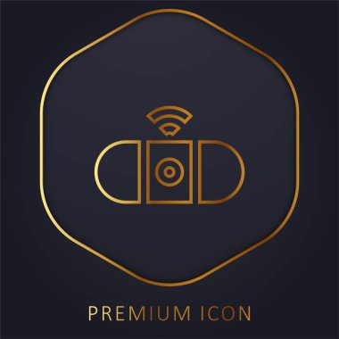 Bluetooth golden line premium logo or icon clipart