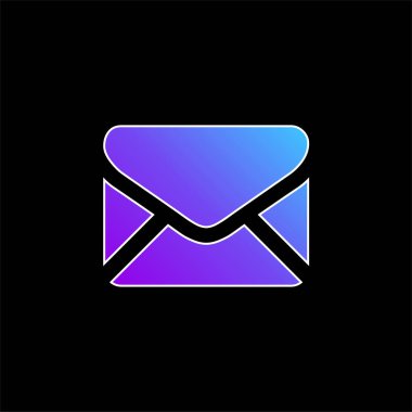 Black Back Closed Envelope Shape blue gradient vector icon