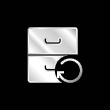 Gümüş kaplama metalik simgeyi arşivle