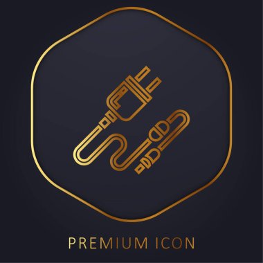 Battery golden line premium logo or icon clipart