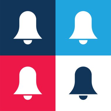 Zil mavi ve kırmızı dört renk minimal simge kümesi