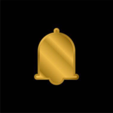 Alarm altın kaplamalı metalik simge veya logo vektörü