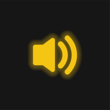 Audio Speaker On yellow glowing neon icon