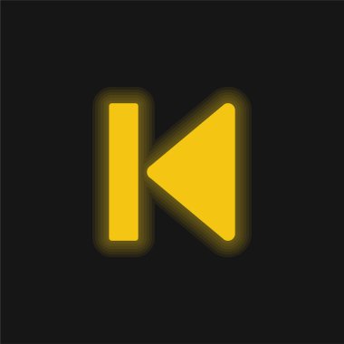 Beginning Media Button Arrow yellow glowing neon icon