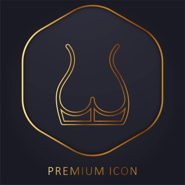 Back Part Of The Body Showing Butt Area golden line premium logo or icon