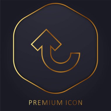 Arrow Up Curve golden line premium logo or icon