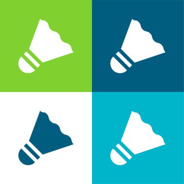 Badminton Düz 4 renk en küçük simge kümesi