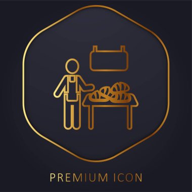 Bakery Vendor golden line premium logo or icon